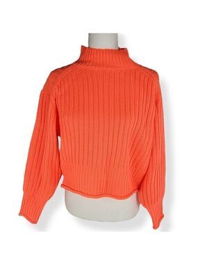 GB Mock Collar Sweater  Fluorescent Orange XS